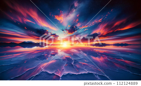 AI生成的圖像：美麗的湖泊插圖 112124889