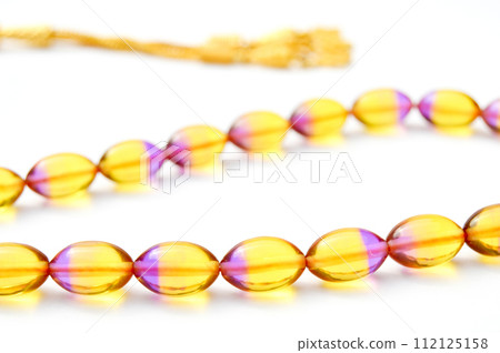 Colored and gold beads sequenced, short rosary, tespih tesbih 112125158