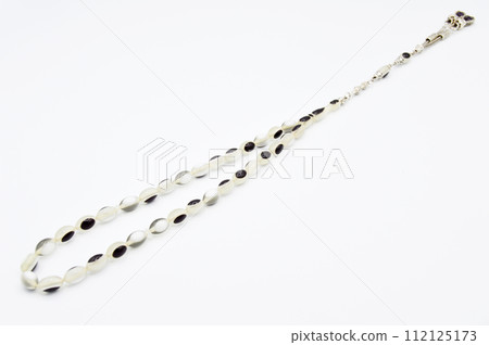 Black white and silver beads sequenced, short rosary, tespih tesbih Black white and silver beads sequenced, short rosary, tespih tesbih 112125173