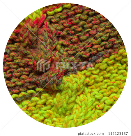 Handmade knitted fabric colored wool background texture 112125187