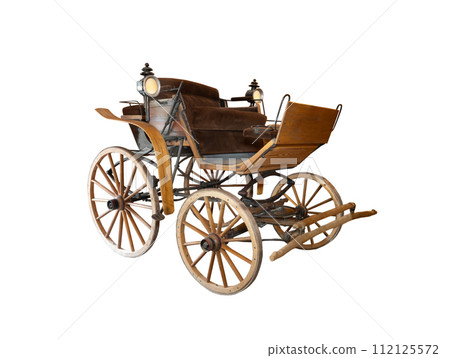 old vintage carriage isolated on white background 112125572