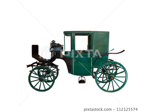 old vintage carriage isolated on white background old vintage carriage isolated on white background 112125574