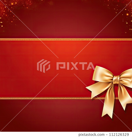 AI-generated content. Red bow. A bow on a white background. A gift with a bow. Red bow on white background 112126329