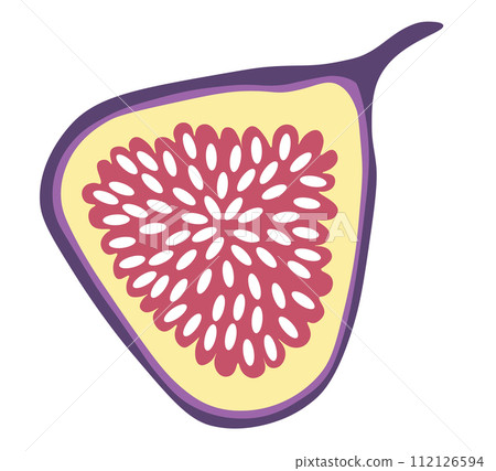 Slice of fig, exotic and tropical summer fruit 112126594