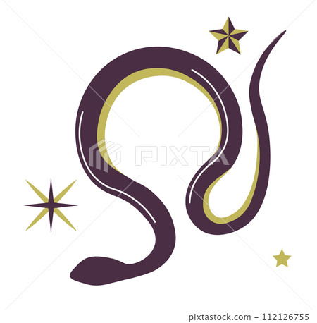 Mystic and esoteric symbolism, snake with stars Mystic and esoteric symbolism, snake with stars 112126755