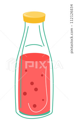 Tomato or fruit juice in jar or bottle vector 112126834