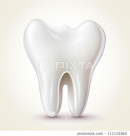 AI-generated content. white tooth on a white background 112126868