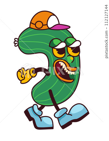 Cucumber character with bad mood walking, emoji Cucumber character with bad mood walking, emoji 112127144