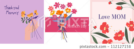 Holiday greeting card, happy mothers day, love mom 112127158