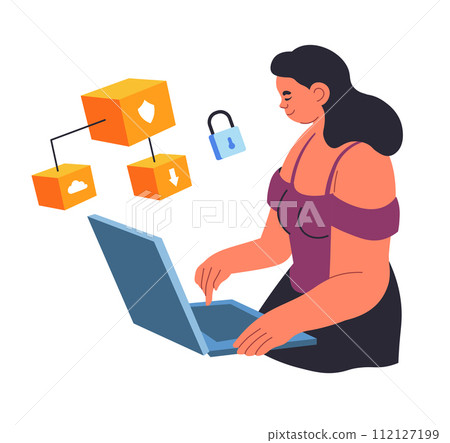 Encrypted and secure internet connection on laptop Encrypted and secure internet connection on laptop 112127199