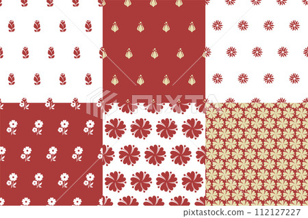 Blooming flowers with stems and foliage, print Blooming flowers with stems and foliage, print 112127227