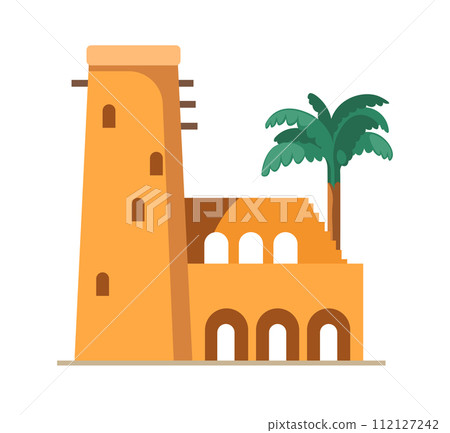 Muslim authentic oriental mud bricks architecture 112127242