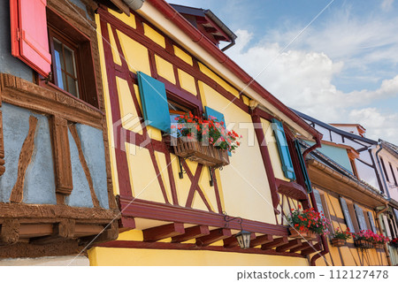 buildings with windows in the commune of Eguisheim France buildings with windows in the commune of Eguisheim France 112127478