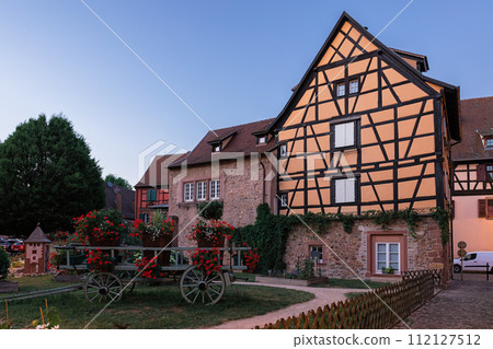 evening street Turckheim in France 112127512