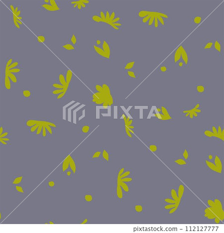 Simple natural ornament with leaves and flowers Simple natural ornament with leaves and flowers 112127777