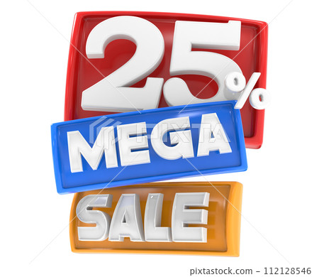 Mega Sale Discount Up To Percent 3D Render Mega Sale Discount Up To Percent 3D Render 112128546