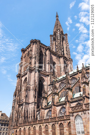 architecture of Notre dam of Strasbourg cathedral in Strasbourg, France 112129005