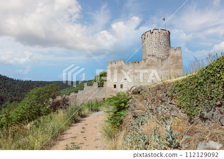 Castle against the backdrop of vineyards in the city of Kaysersberg Castle against the backdrop of vineyards in the city of Kaysersberg 112129092
