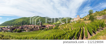Castle against the backdrop of vineyards in the city of Kaysersberg Castle against the backdrop of vineyards in the city of Kaysersberg 112129094