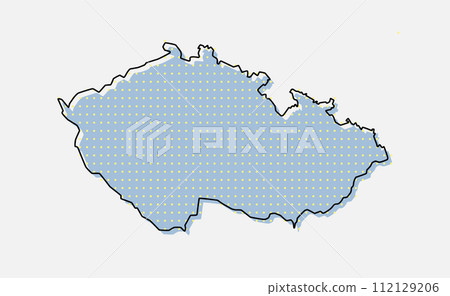 Vector map Czech for points, dotted template Vector map Czech for points, dotted template 112129206
