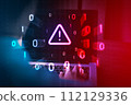 System hacked warning alert, Cyberattack computer network, Cybersecurity, Notification error maintenance, Virus cybercrime, Identity theft, Data breach, Software internet website, Scam phishing, 112129336