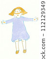 A girl feels comfortable in the light in the refreshing breeze 112129349