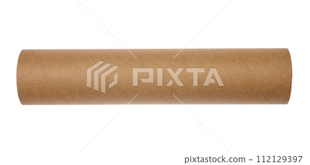 Paper towel tube on white isolated background Paper towel tube on white isolated background 112129397