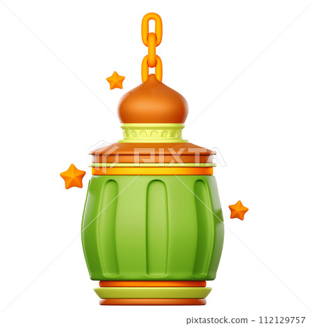 3D Islamic Lantern icon on transparent background 3D Islamic Lantern icon on transparent background 112129757