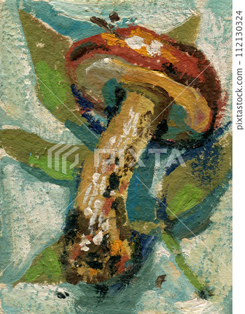 Set of edible mushrooms. A sketch of food drawn by a black line. Colorful drawing of food. Autumn harvest wild mushrooms. Boletus edulis, chanterelles Set of edible mushrooms. A sketch of food drawn by a black line. Colorful drawing of food. Autumn harvest wild mushrooms. Boletus edulis, chanterelles 112130324
