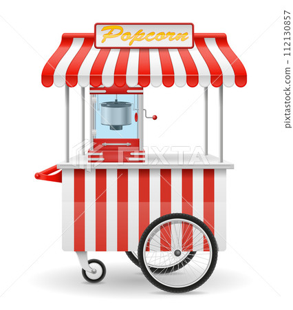 popcorn making machine sweet snack vector illustration 112130857