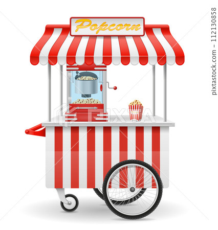 popcorn making machine sweet snack vector illustration 112130858