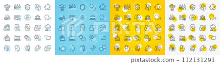 Vector icons set of Currency exchange, Internet book and Video conference line icons pack for web with Speech bubble, Consulting, Puzzle outline icon. E-mail, Phone transfer. Vector Vector icons set of Currency exchange, Internet book and Video conference line icons pack for web with Speech bubble, Consulting, Puzzle outline icon. E-mail, Phone transfer. Vector 112131291