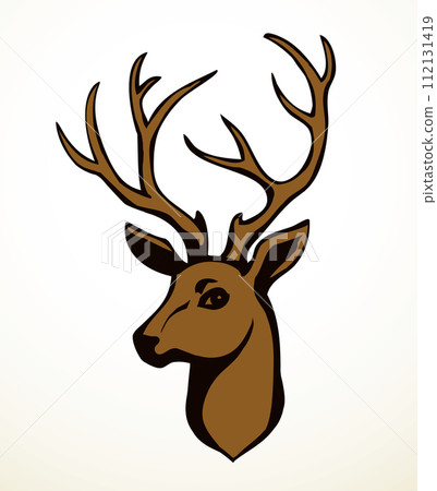Beautiful noble deer. Vector drawing Beautiful noble deer. Vector drawing 112131419