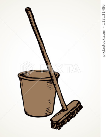 Bin for cleaning. Vector drawing 112131486