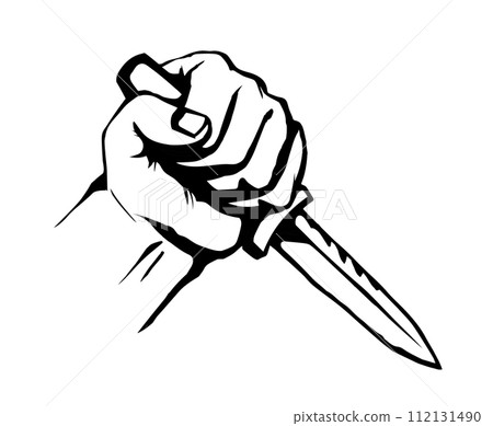 Hand with a dagger. Vector drawing Hand with a dagger. Vector drawing 112131490