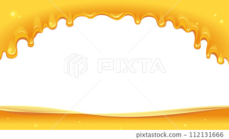 Frame illustration of dripping honey, aspect ratio 16:9 112131666
