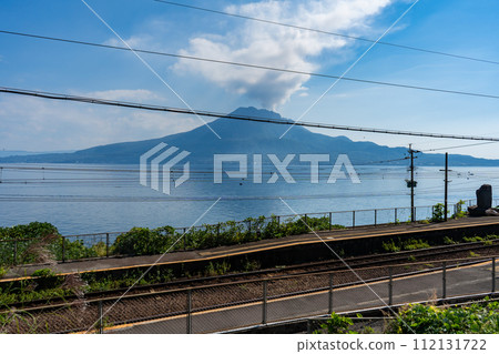 Sakurajima seen from Ryugasui Station (Kagoshima City) 112131722