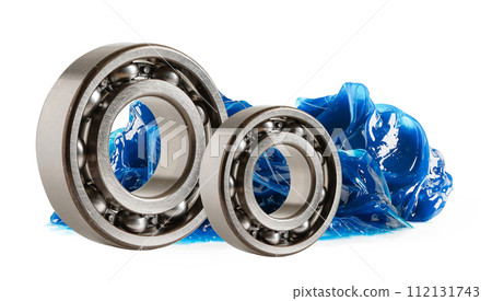 Grease and ball bearing, Blue premium quality synthetic lithium complex grease, high temperatures and machinery lubrication for automotive and industrial. 112131743