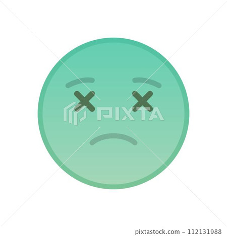 Dead emoticon isolated on white background Dead emoticon isolated on white background 112131988