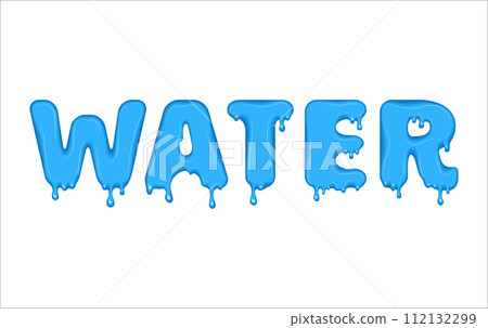 Flowing word made of water. 112132299