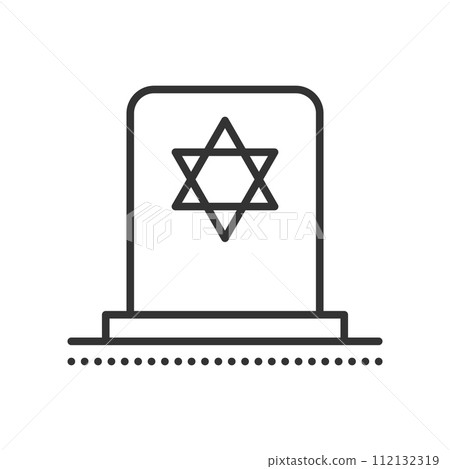 Tombstone with Star of David. Vector flat icon. Tombstone with Star of David. Vector flat icon. 112132319