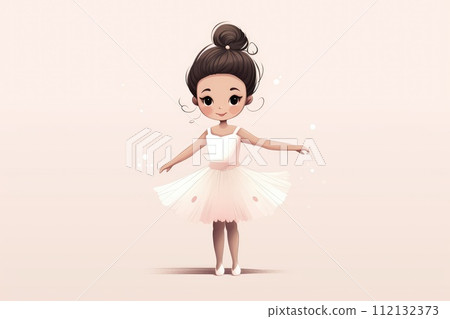 AI-generated content. cute little ballerina in pink dress illustration 112132373