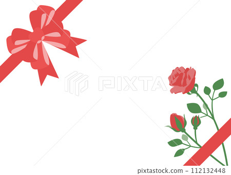 玫瑰和絲帶框架,慶典,活動,模板材料 玫瑰和絲帶框架,慶典,活動,模板材料 112132448