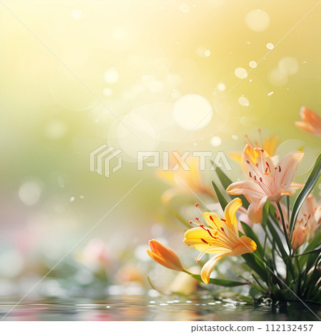 Lilies flowers on blure background. copy space Lilies flowers on blure background. copy space 112132457