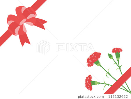Carnation and ribbon frame, Mother's Day celebration template, card frame Carnation and ribbon frame, Mother's Day celebration template, card frame 112132622