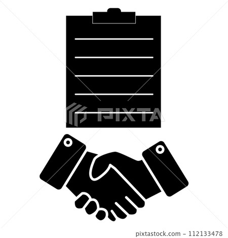 Joint venture icon. Deals sign. Contract symbol. Handshake logo. flat style. 112133478