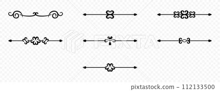 Set of decorative ornamental filigree and thin dividers vector design 112133500