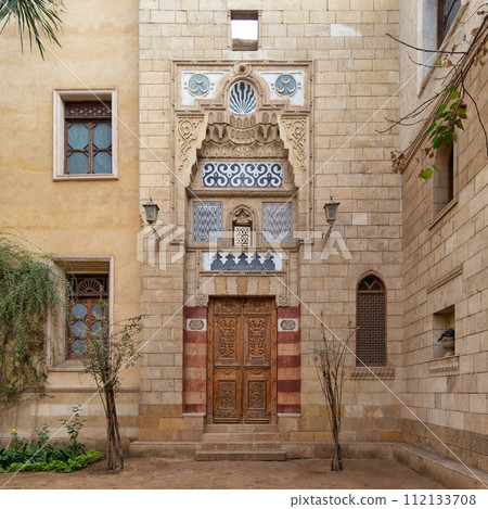 Mamluk Architecture Doorway at Prince Naguib Palace in Cairo 112133708