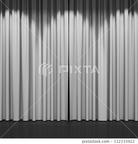 Luxury stage or windows curtains, realistic 3D illustration Luxury stage or windows curtains, realistic 3D illustration 112133922