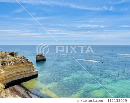 Beautiful view of Benagil Cave in Carvoeiro Algarve Portugal 112133929